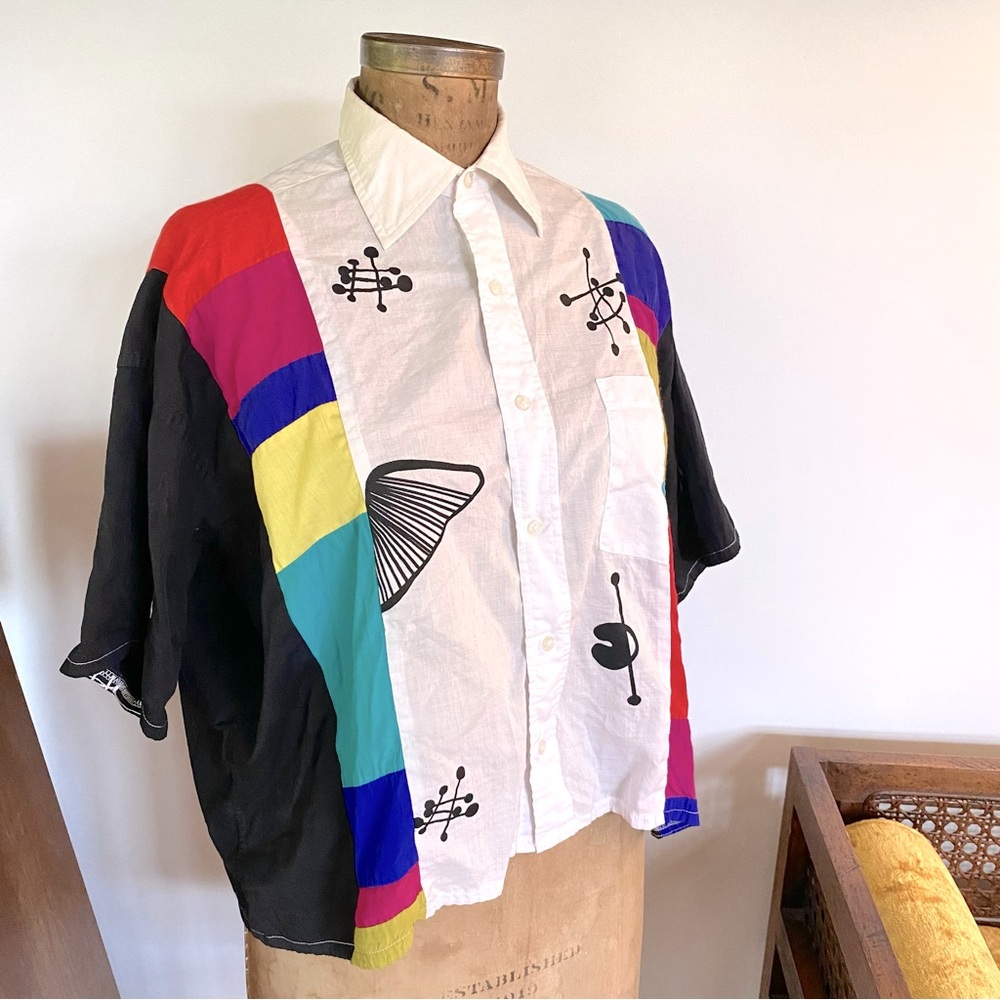 Staley Gretzinger | Vintage Art to Wear Button Down Color Block top, xl/xxl